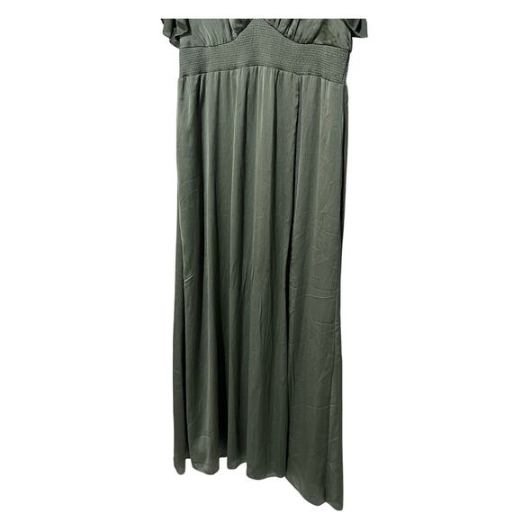 BALTIC BORN WOMENS SIZE XXLARGE PRAGUE SATIN MAXI DRESS GREEN NEW - Picture 8 of 13